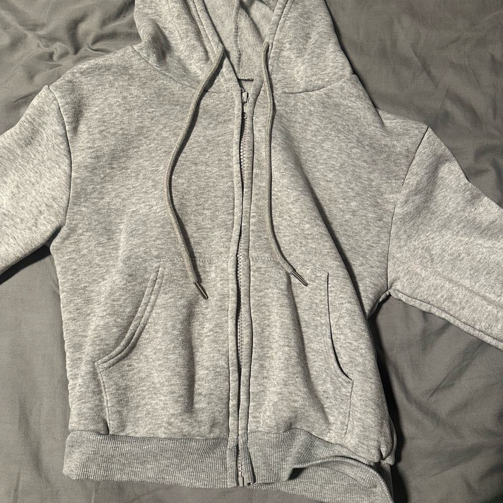 SHEIN Gray Zip-Up Hoodie